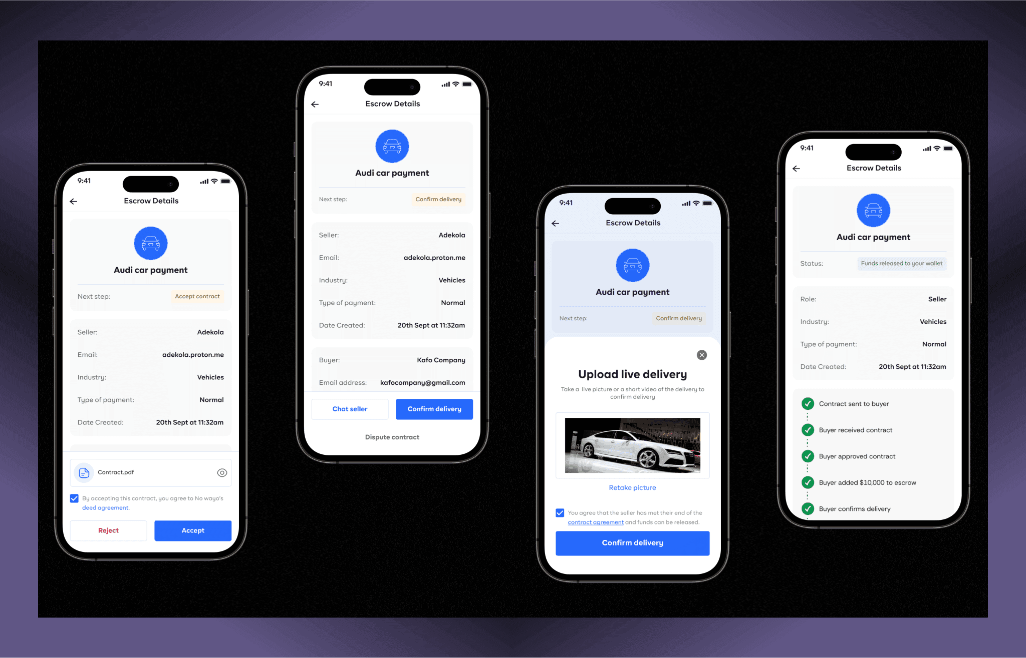 Escrow transaction details