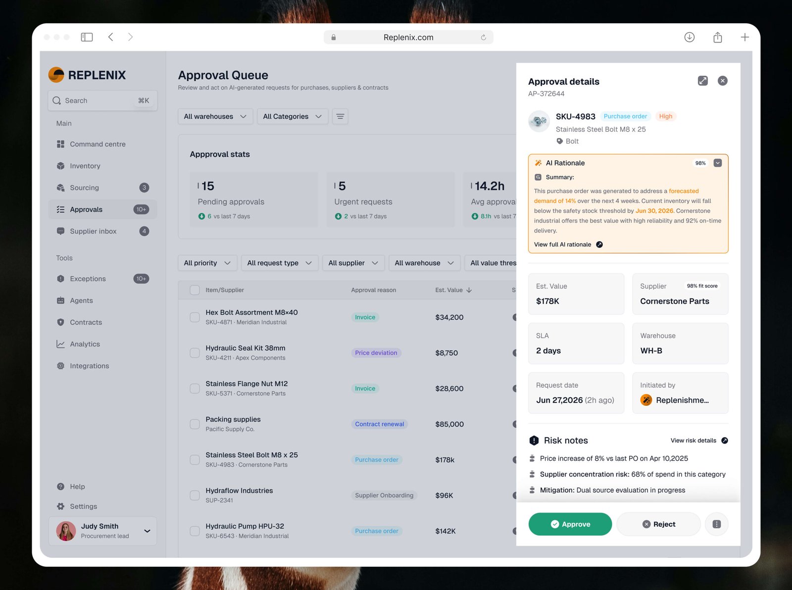 Approval - PO modal